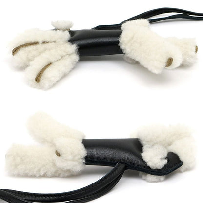Hermes Buddy Charm BK Black WH White Mouton Agno Milo Bag Dog