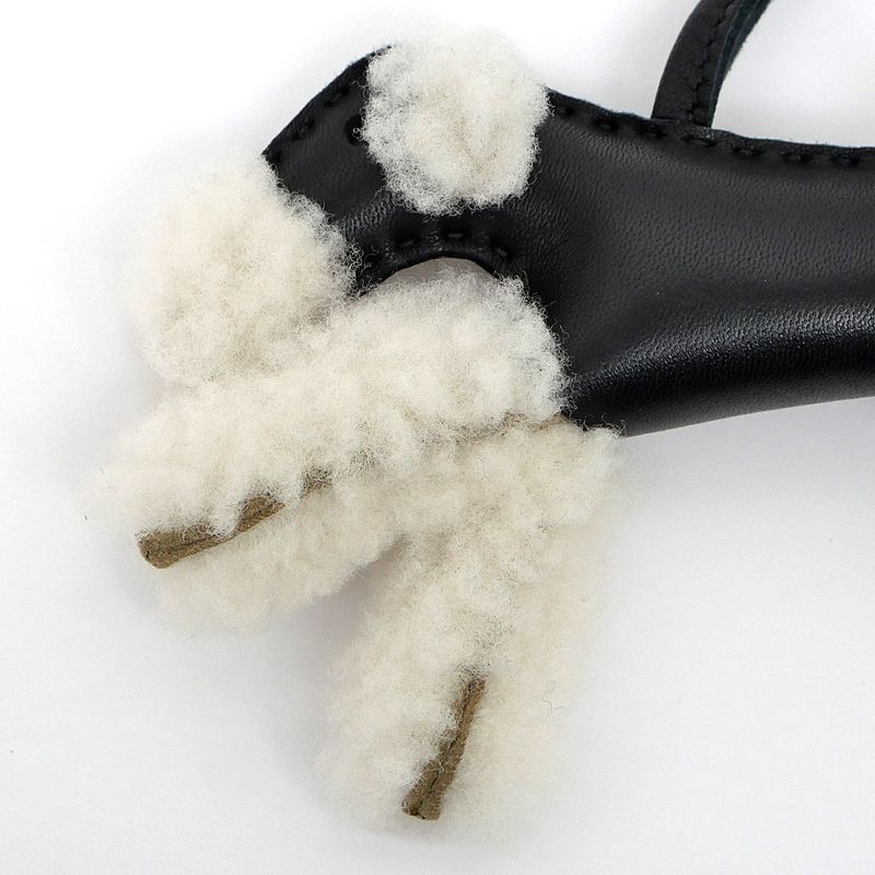 Hermes Buddy Charm BK Black WH White Mouton Agno Milo Bag Dog