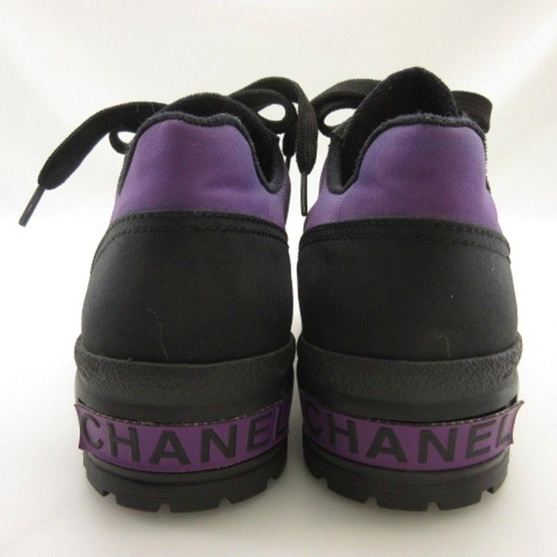 Chanel CC Logo Thick Sole Sneakers Purple 36