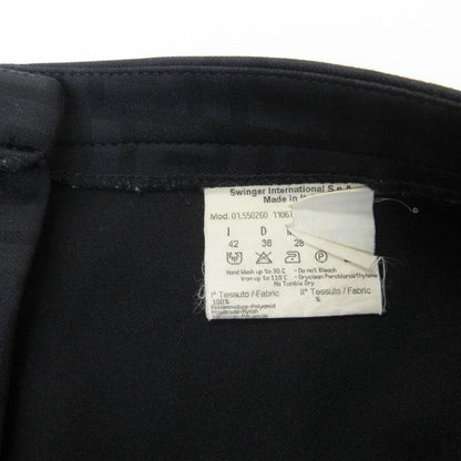 Fendi Jeans Zucca Pattern Stretch Pants Jersey Logo Straight High Waist 42 M