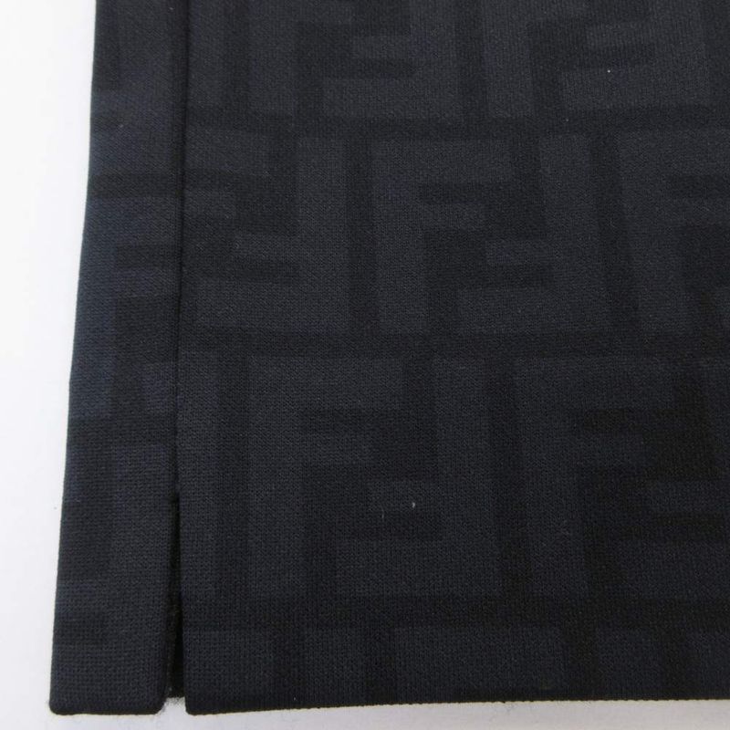 Fendi Jeans Zucca Pattern Stretch Pants Jersey Logo Straight High Waist 42 M