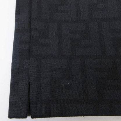 Fendi Jeans Zucca Pattern Stretch Pants Jersey Logo Straight High Waist 42 M