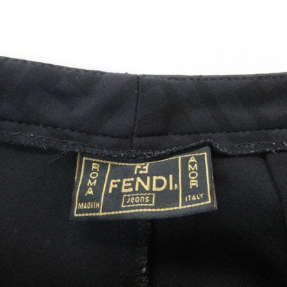 Fendi Jeans Zucca Pattern Stretch Pants Jersey Logo Straight High Waist 42 M