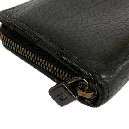 Loewe Wallet Black Zip Around Leather