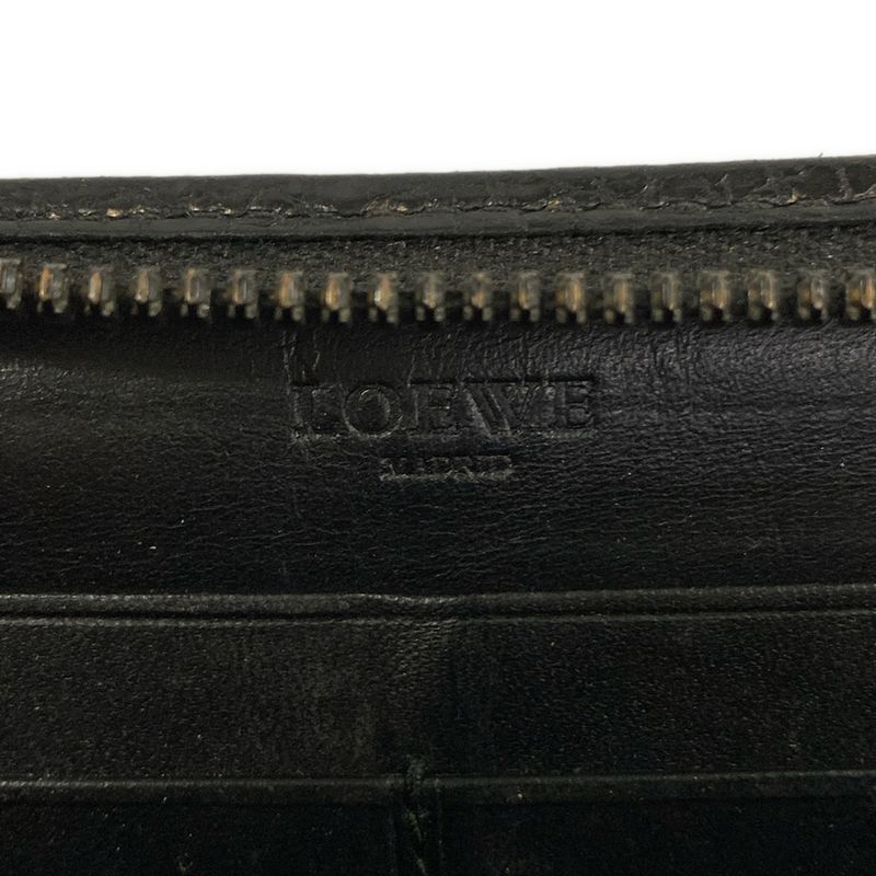 Loewe Wallet Black Zip Around Leather
