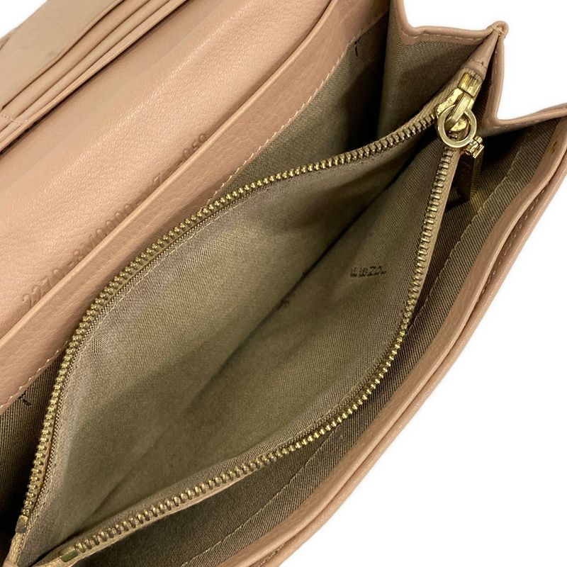 Fendi Wallet Beige Pink Leather