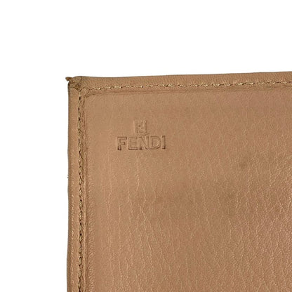 Fendi Wallet Beige Pink Leather