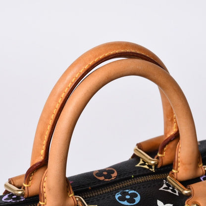 Louis Vuitton Speedy 30 Handbag Monogram Multicolor Black Gold Takashi Murakami — view 3