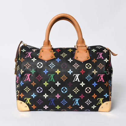 Louis Vuitton Speedy 30 Handbag Monogram Multicolor Black Gold Takashi Murakami — view 2