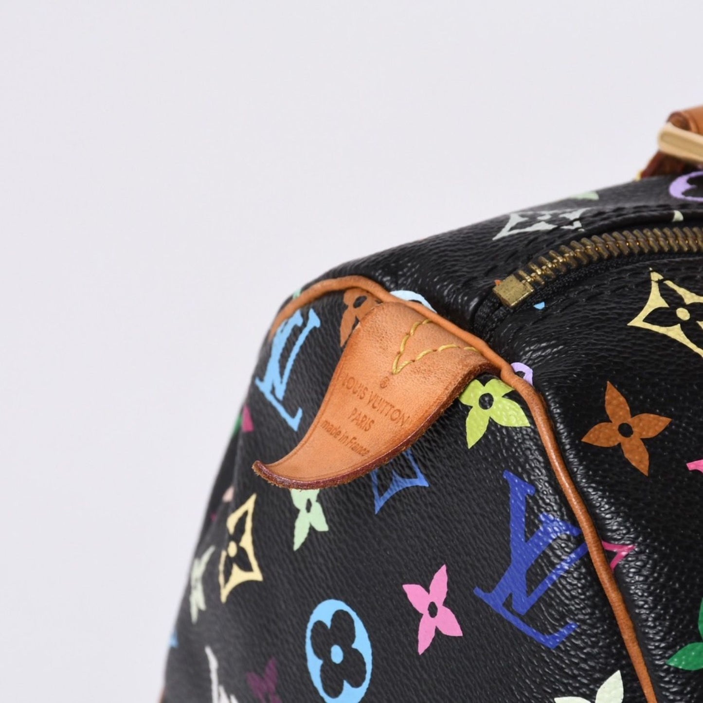 Louis Vuitton Speedy 30 Handbag Monogram Multicolor Black Gold Takashi Murakami — view 5