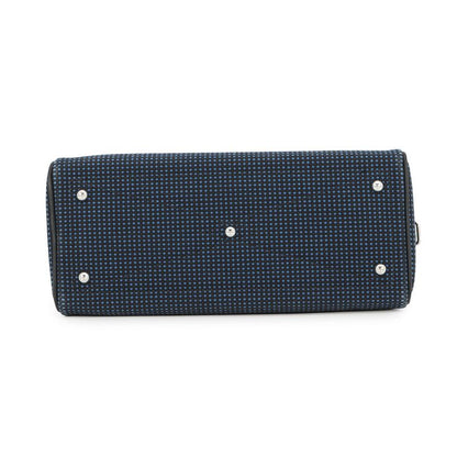 Hermes Victoria 3 Fourre Tout Mini Black Blue Saffiano Silver Swift Toile
