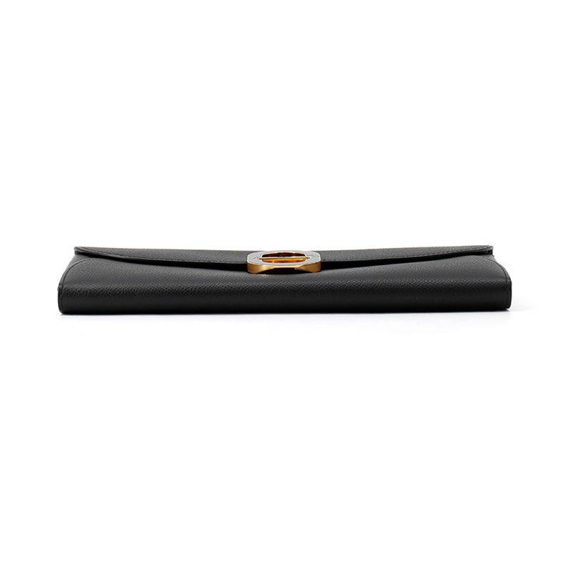 Hermes Wallet Chaine D'ancre to Go Black Gold Epsom