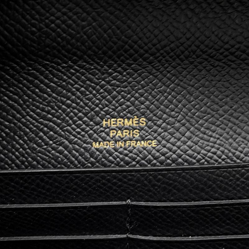 Hermes Wallet Chaine D'ancre to Go Black Gold Epsom
