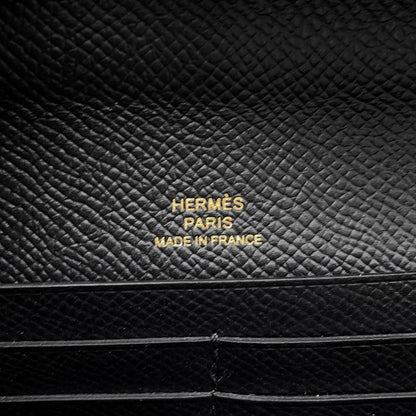 Hermes Wallet Chaine D'ancre to Go Black Gold Epsom