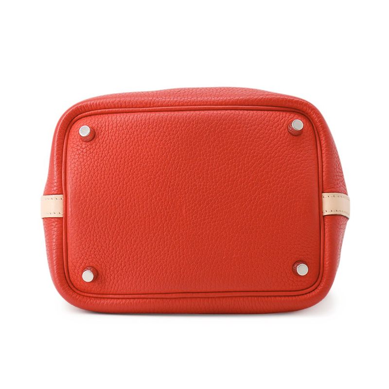 Hermes Picotin Lock PM Touch Rouge Tomato Rose Eglantine Silver Taurillon