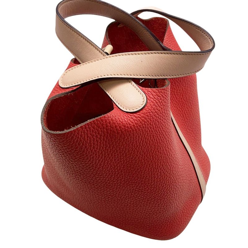 Hermes Picotin Lock PM Touch Rouge Tomato Rose Eglantine Silver Taurillon