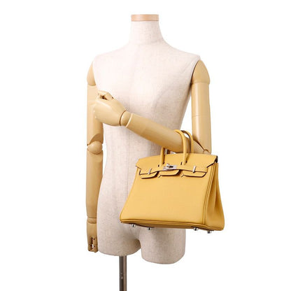 Hermes Birkin 25 Paille Silver Togo Handbag