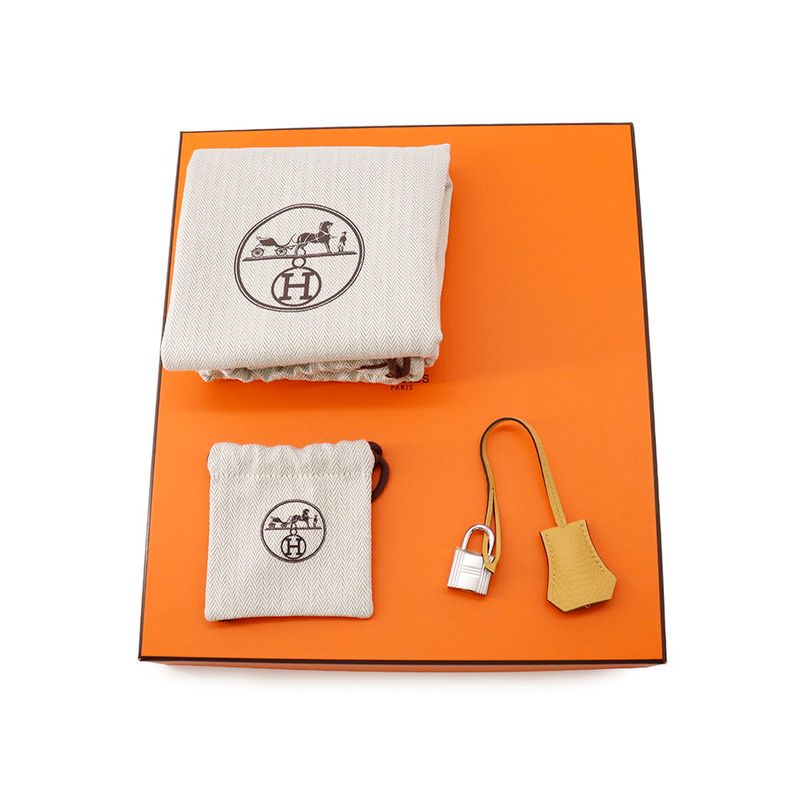 Hermes Birkin 25 Paille Silver Togo Handbag