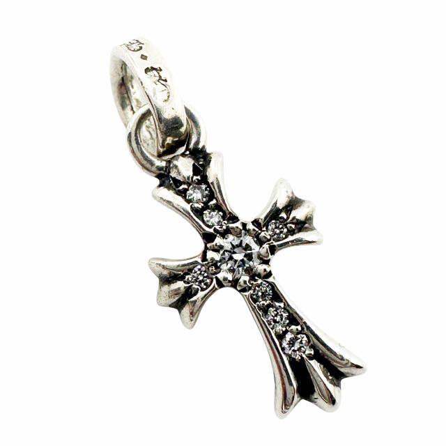Chrome Hearts Crs Bbyfat P Dmn Baby Fat Cross Charm Diamond Pendant Top 925