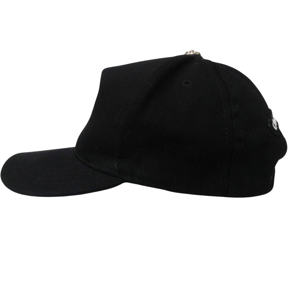 Chrome Hearts Baseball Denim Cap Hat Cross 925 Sterling Silver Crossball Black