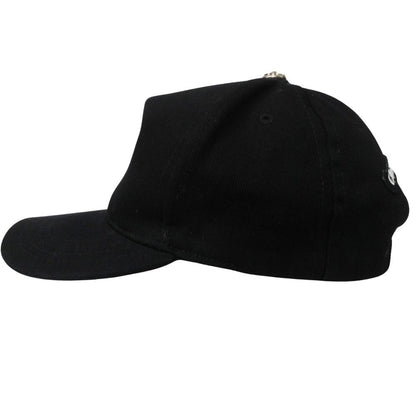 Chrome Hearts Baseball Denim Cap Hat Cross 925 Sterling Silver Crossball Black