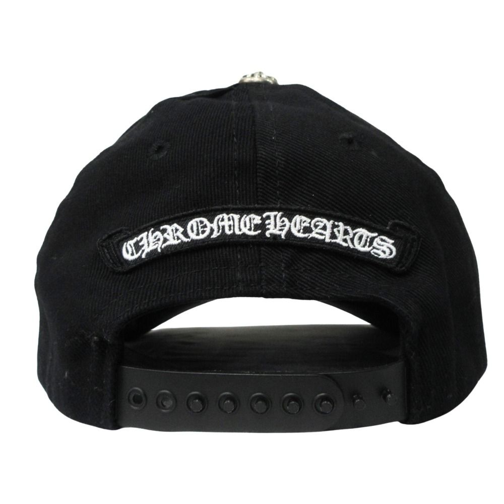 Chrome Hearts Baseball Denim Cap Hat Cross 925 Sterling Silver Crossball Black