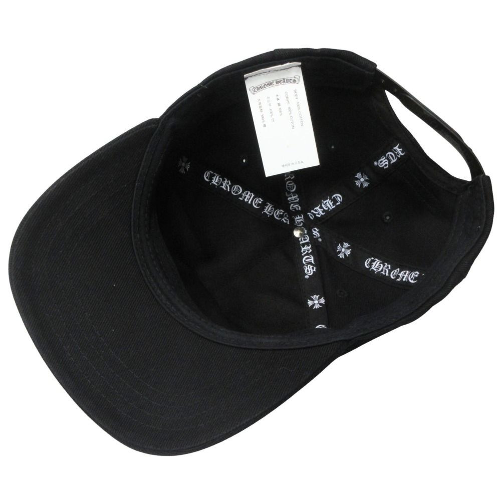 Chrome Hearts Baseball Denim Cap Hat Cross 925 Sterling Silver Crossball Black