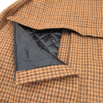 Balenciaga Houndstooth Pattern Balmacan Coat Back Quilted Stainless Steel