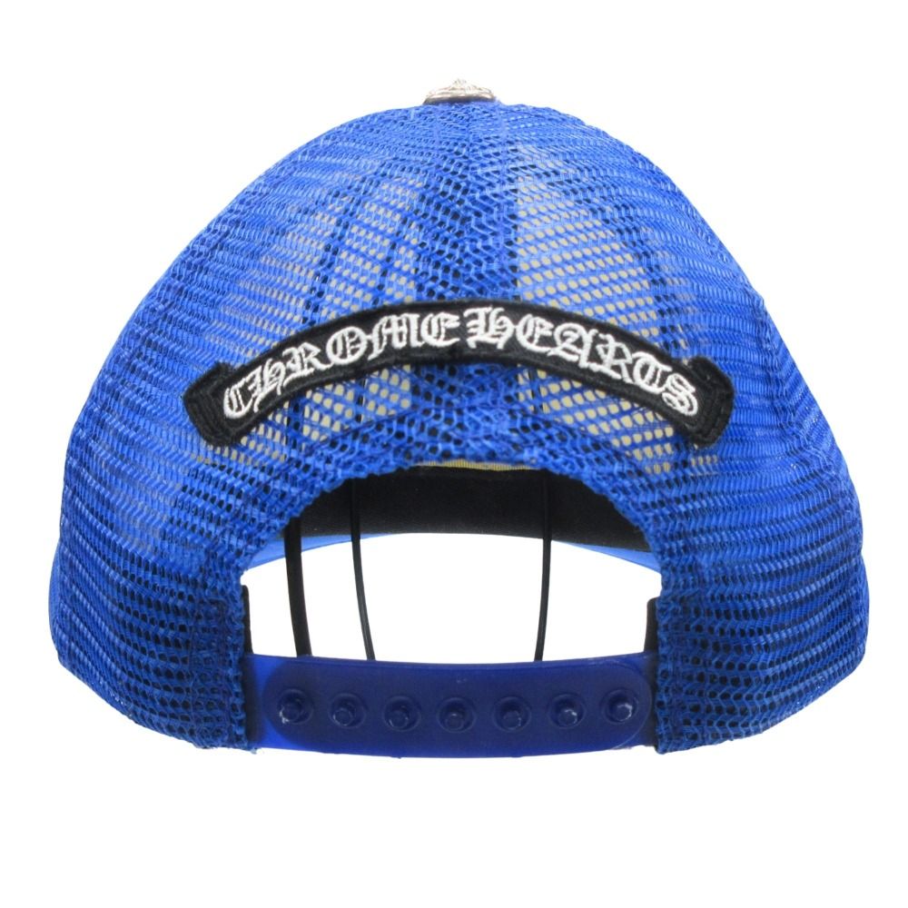 Chrome Hearts Trucker Cap Hat King Octopus Cross 925 Sterling Silver Ball Blue
