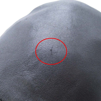 Hermes Lambskin Bucket Hat Short Brim Leather Hat 58 cm Black