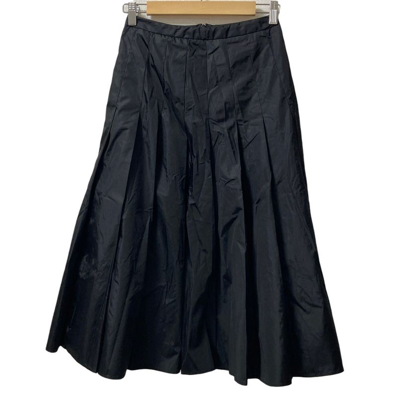 Moncler Gonna Nylon Pleated Long Skirt 38 Black