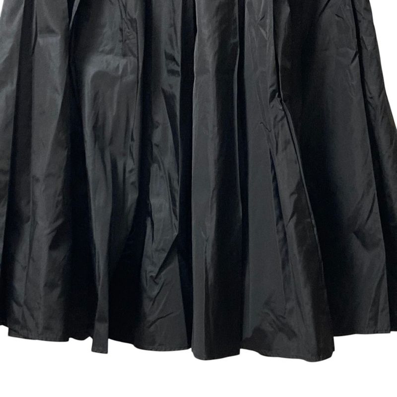 Moncler Gonna Nylon Pleated Long Skirt 38 Black