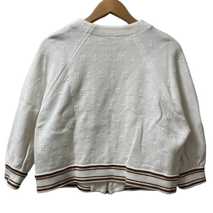 Max Mara Maxmara Cartone Logo Jacquard Zip Up Jacket 42 White
