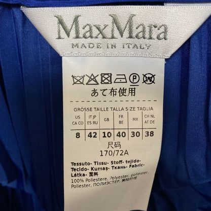Max Mara Maxmara Long Plied Skirt 42 Blue