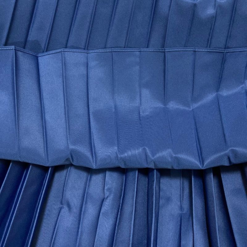 Max Mara Maxmara Long Plied Skirt 42 Blue