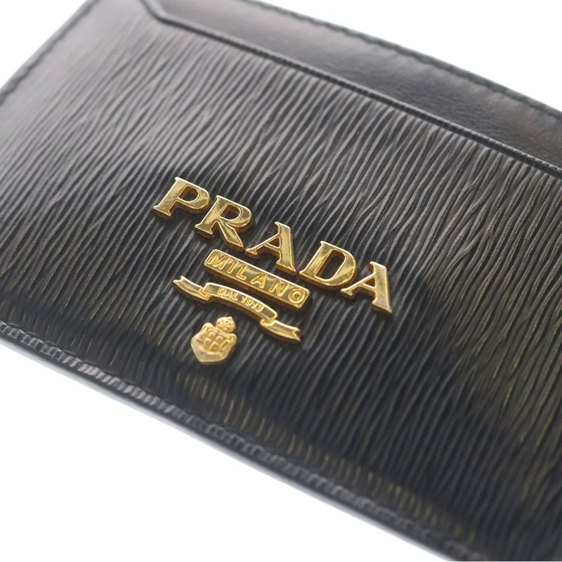 Prada Saffiano Leather Card Case Black