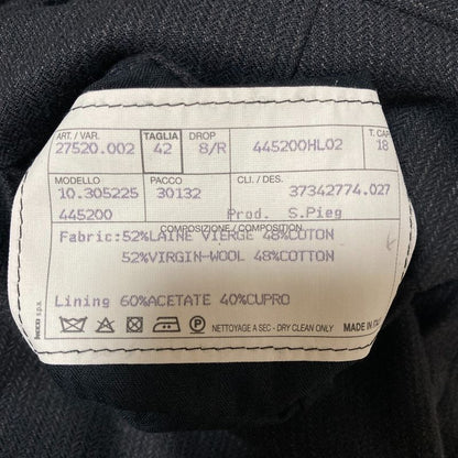 Hermes Herringbone Trousers Pants 42 Black