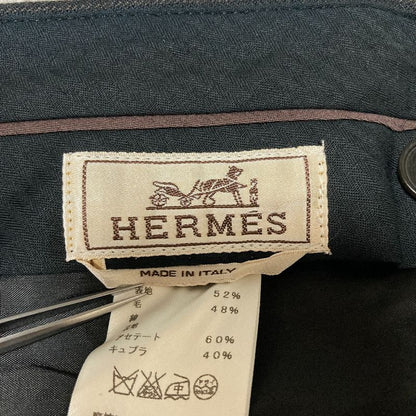 Hermes Herringbone Trousers Pants 42 Black