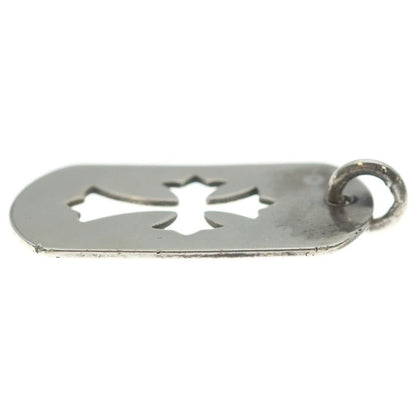 Chrome Hearts D Tag Lrg CO Crs Cutout Cross Dog Tag Large Pendant Top Silver