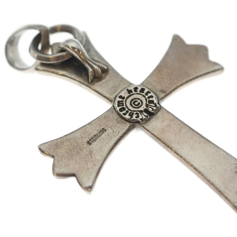 Chrome Hearts LG Bale Large CH Cross Necklace Top Silver