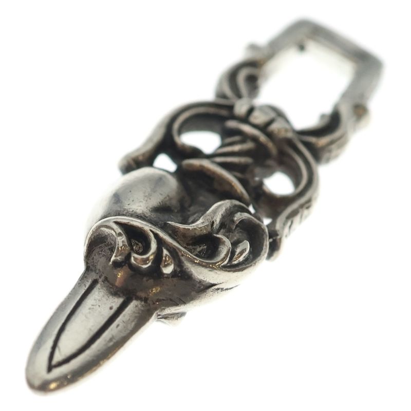 Chrome Hearts Dagger Heart Daga Pendant Top Silver