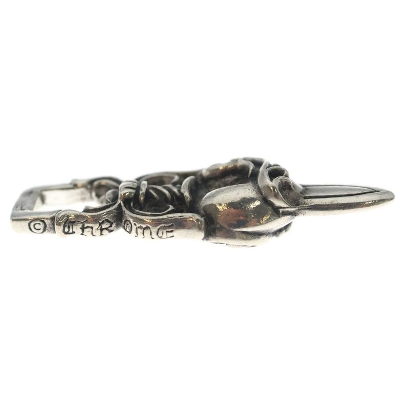 Chrome Hearts Dagger Heart Daga Pendant Top Silver
