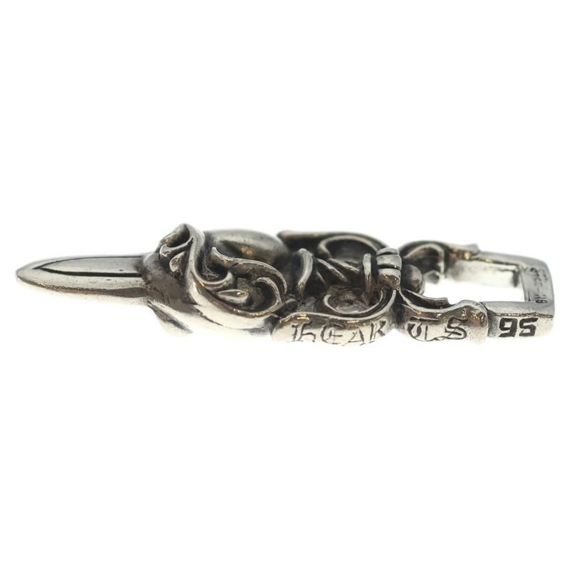 Chrome Hearts Dagger Heart Daga Pendant Top Silver