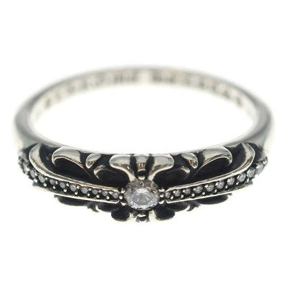Chrome Hearts Baby Clsc P D Classic Floral Cross Pave Diamond Ring Silver