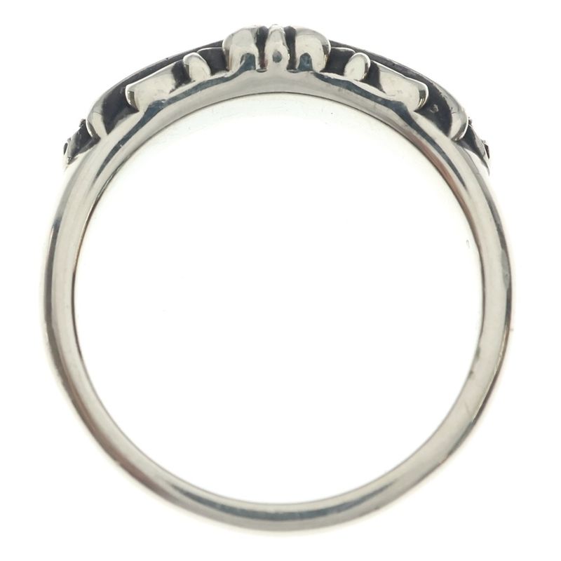 Chrome Hearts Baby Clsc P D Classic Floral Cross Pave Diamond Ring Silver