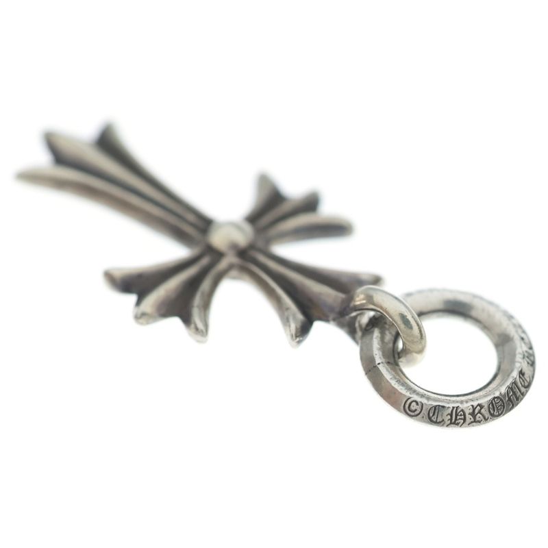 Chrome Hearts Tiny CH Cross Charm Necklace Top Silver