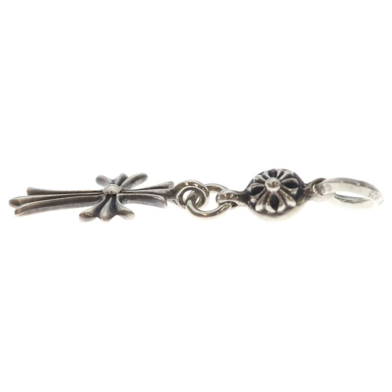 Chrome Hearts Tny CH Crs 1 Ball Tiny CH Cross Charm Pendant Top Silver
