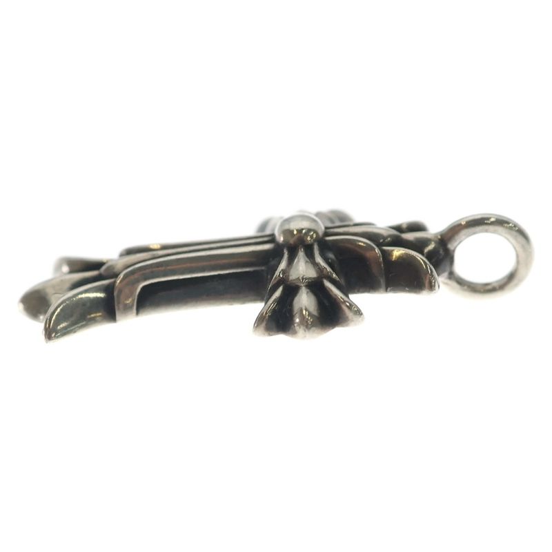 Chrome Hearts Dbl CH Crs Double CH Cross Charm Pendant Top Silver