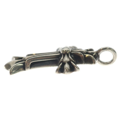 Chrome Hearts Dbl CH Crs Double CH Cross Charm Pendant Top Silver