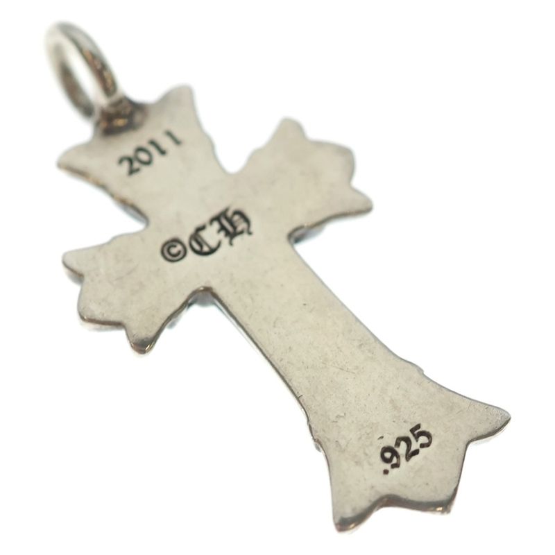 Chrome Hearts Dbl CH Crs Double CH Cross Charm Pendant Top Silver